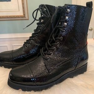 Donald Pliner Camren Cap-Toe Patent Leather Hiker Boots